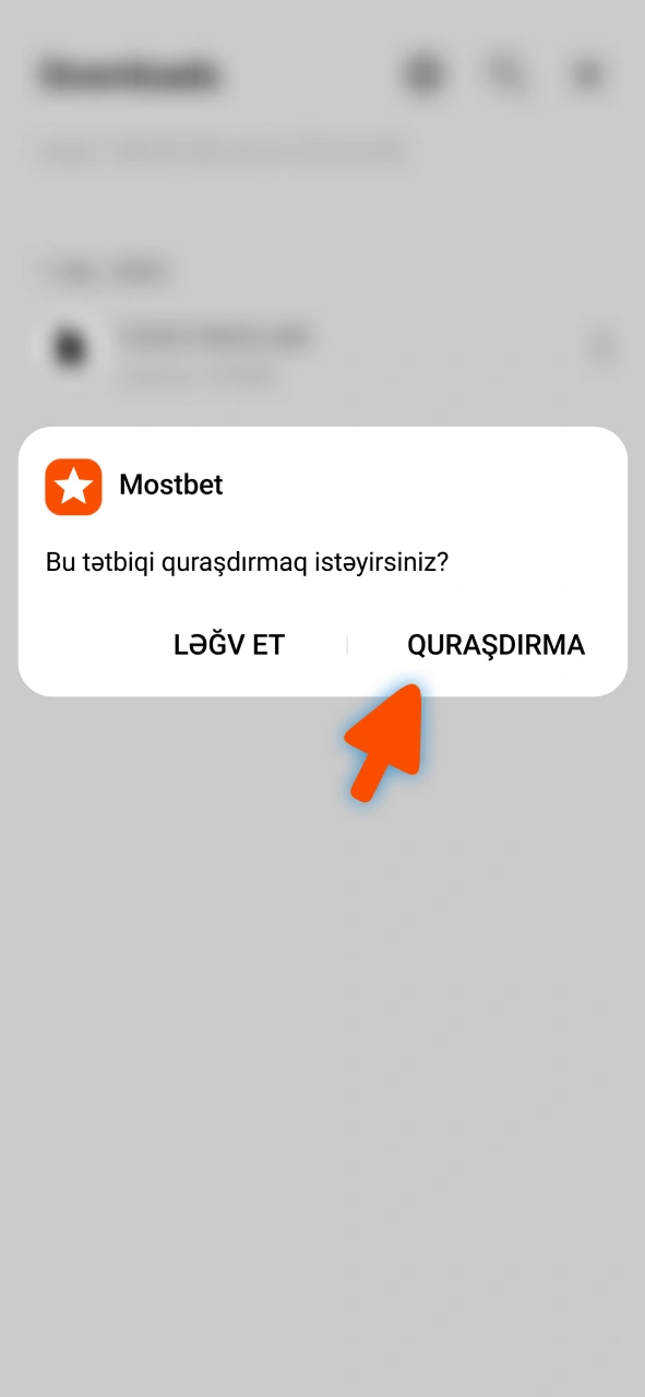 Mostbet android APK-nı klikləyin və faylın quraşdırılmasına icazə verin.