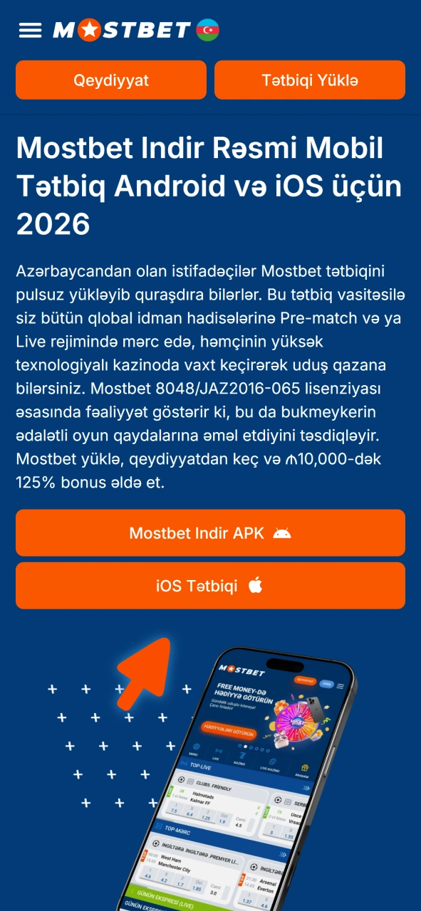 Mostbet iOS tətbiqini yükləmək üçün bu düyməyə toxunun.
