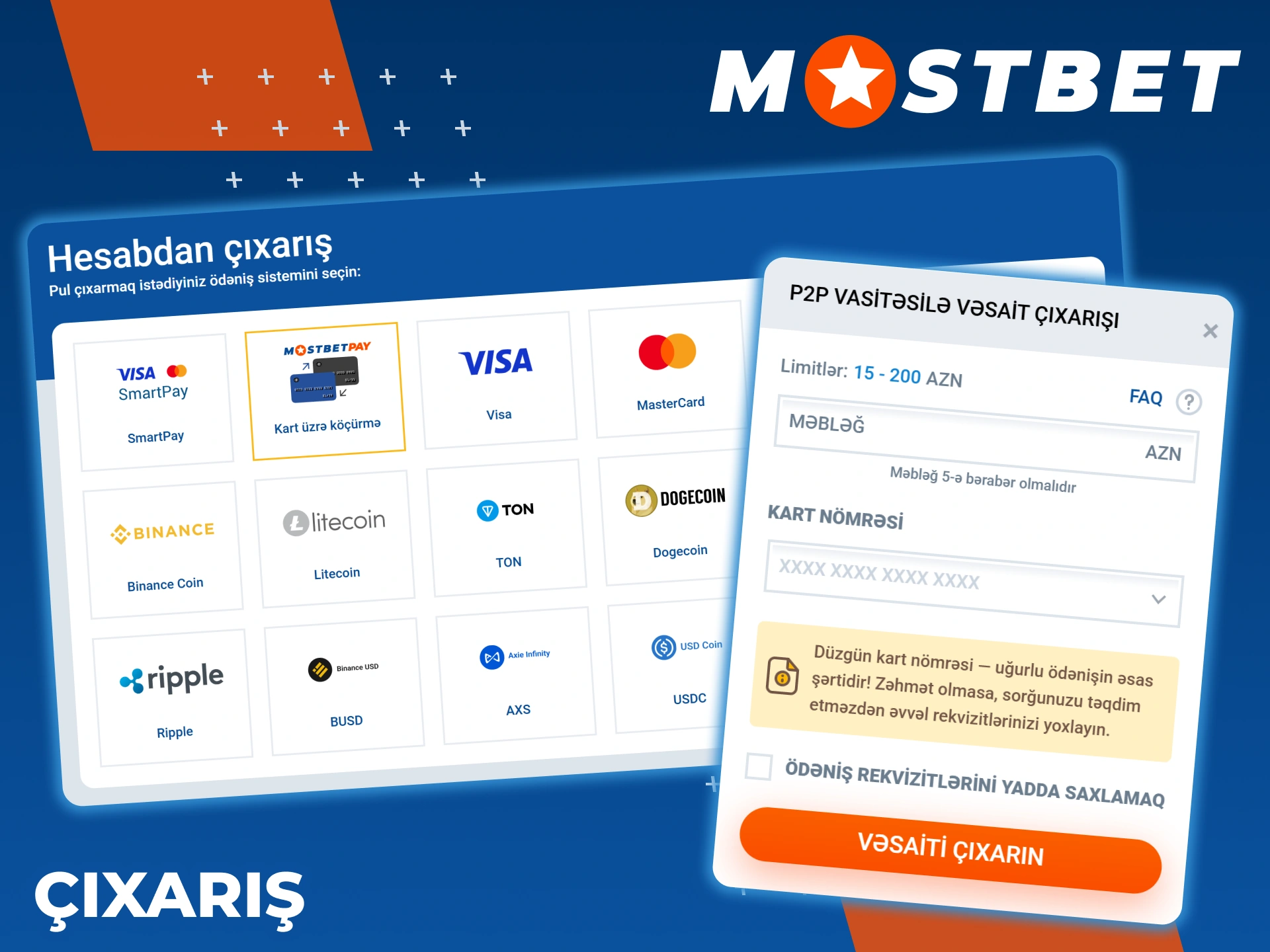 Mostbet-dən qazancınızı bir neçə addımda çıxarın.