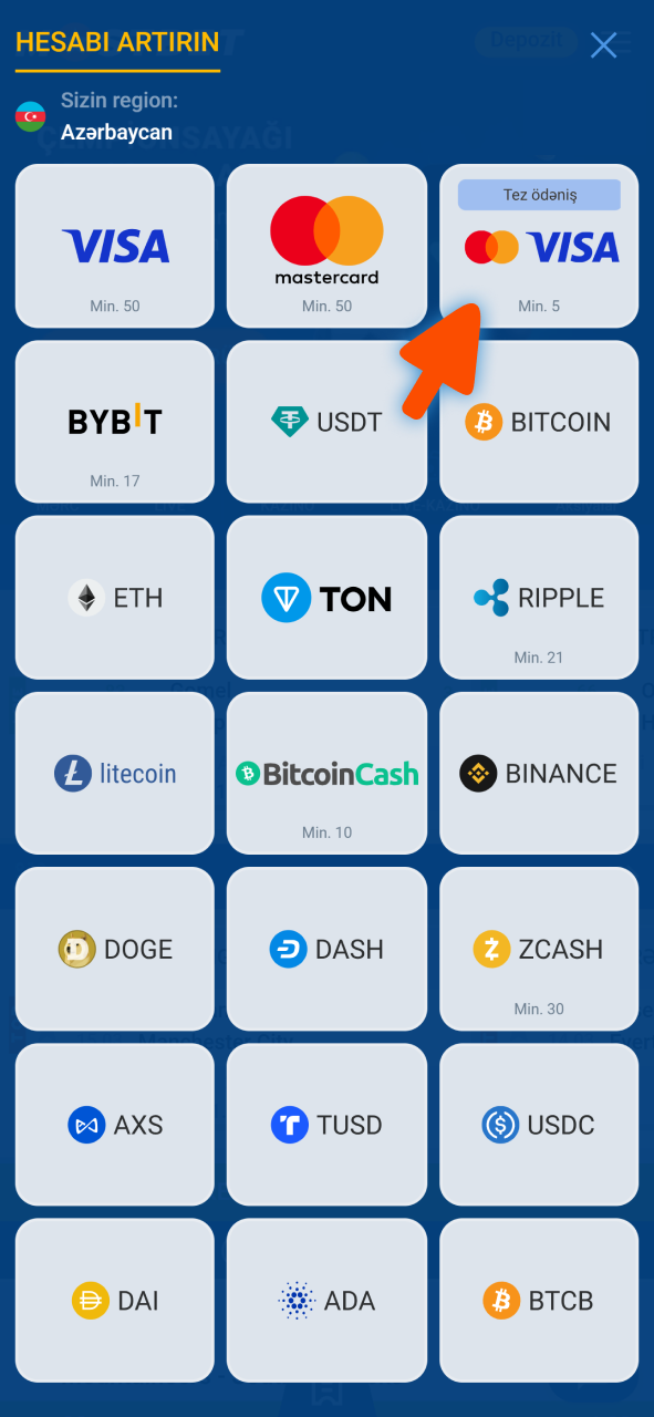 Promo kod bonusunu əldə etmək üçün ilk depozitinizi Mostbet profilinizə qoyun.