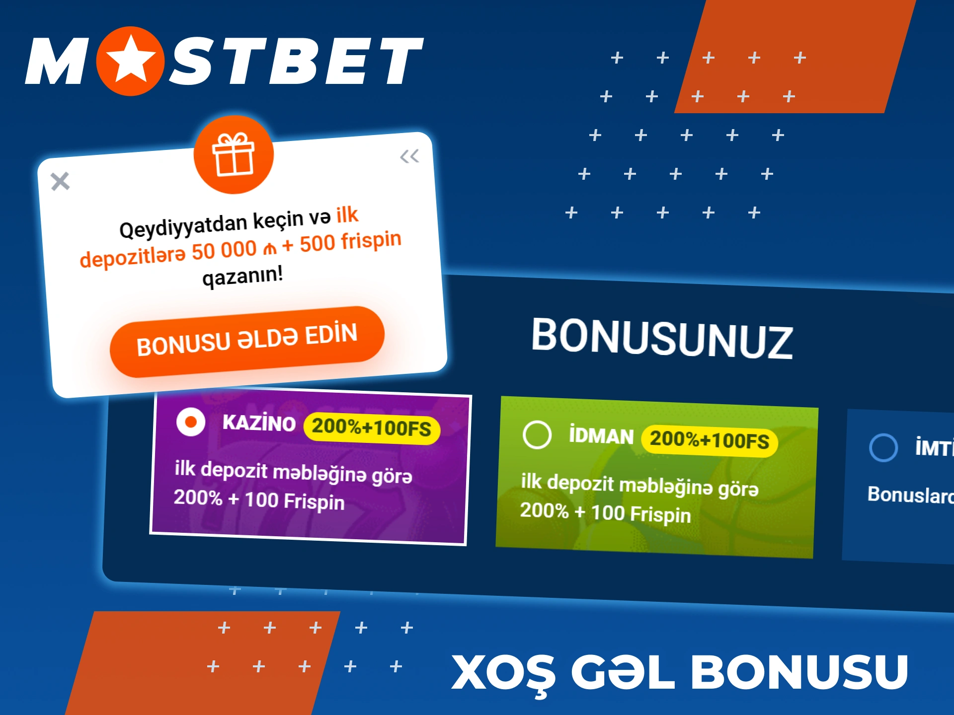 Qeydiyyat səhifəsində xoş gəldin bonusunuzu seçin və Mostbet Azerbaijan-da böyük qazanc əldə etməyə başlayın.